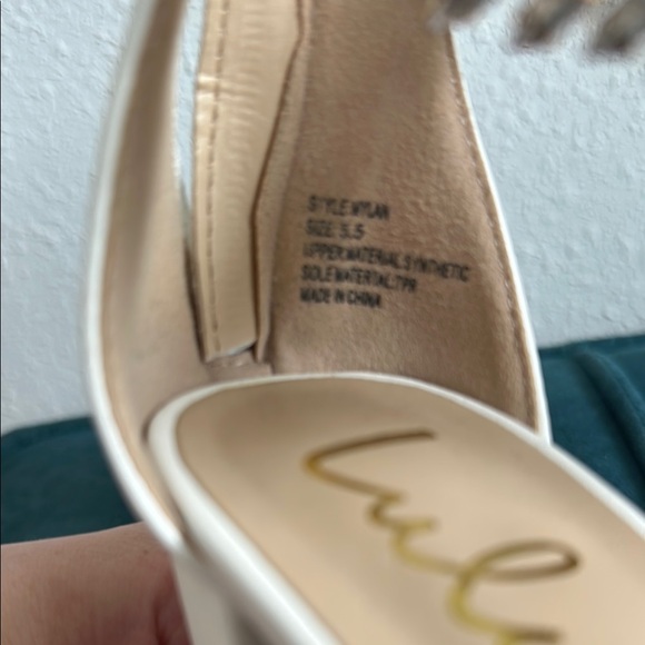 Lulu's White Block Heel Sandals with Embellished jewel straps - Picture 6 of 6